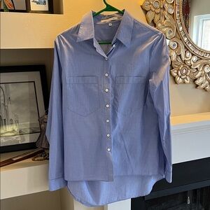 Italian-made fine cotton blue shirt